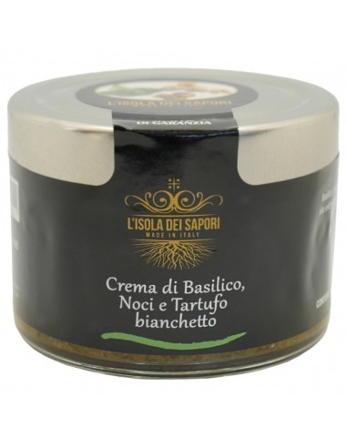 Crema di Basilico, Noci e Tartufo Bianchetto 100g L'Isola dei Sapori