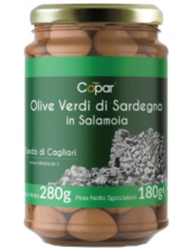 Olive in Salamoia Tonda di Cagliari Vasetto 180g Copar