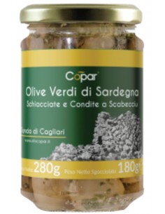 Olive Verdi di Sardegna a Scabecciu Vasetto 180g Copar